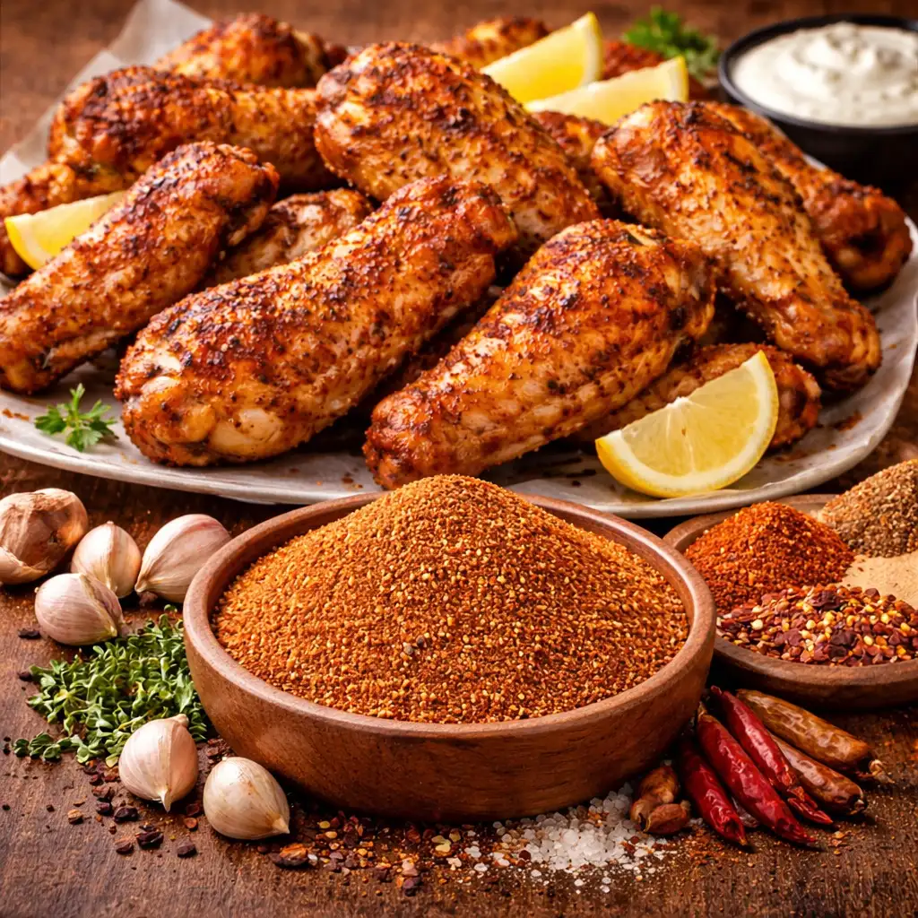 خليط الأجنحة المقرمش بتوابل أجنحة الدجاج مع جوزولوز